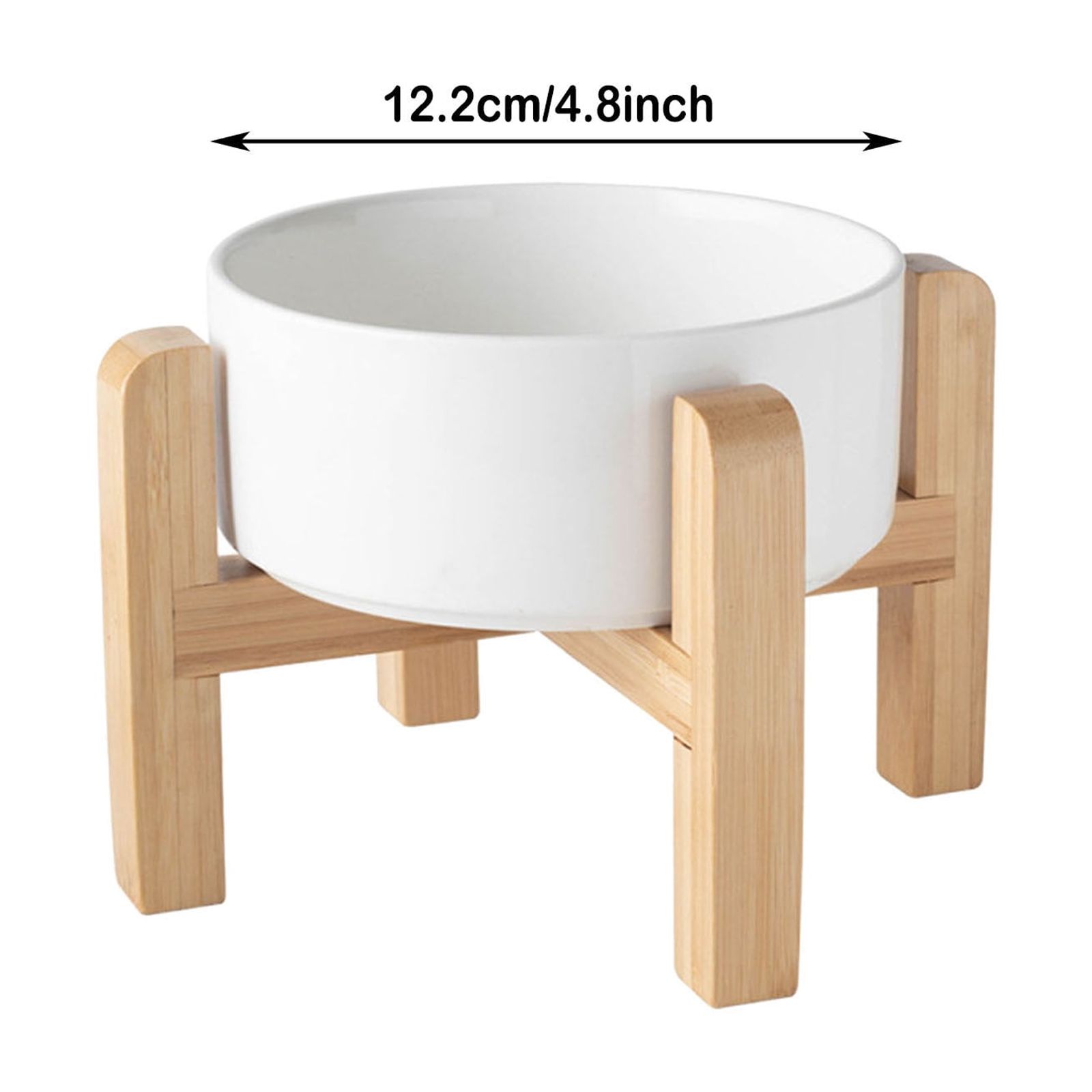 Elevated Ceramic Dog Bowl with Stand, 12OZ Raised Dog Food and Water Dish with Anti- Rubber Base, Anti Vomiting Pet Feeding Bowl for Small Dogs, Puppies, and Cats