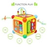 GOODWAY 3838A Intellect Cube Early Educational Toys with Piano Music Telephone Gear Function Baby Kids Gift