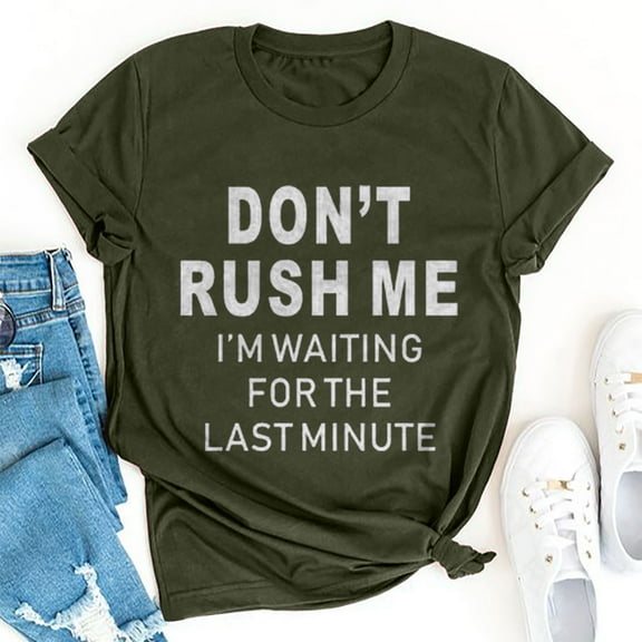 Palato Women's Plus Size Tops,Women's Summer Fashion Loose Round Neck Letter Print Short Sleeve Top T-Shirt