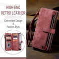 thumbnail image 5 of ELEHOLD for Samsung Galaxy S24 FE Case for Men Women Wallet Case, Premium Leather Shockproof Purse Case with Credit Card Slots Zipper Pocket Anti-Loss Wriststrap Samsung Galaxy S24 FE,Red, 5 of 7