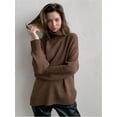 thumbnail image 5 of 2022 Winter YAMXUN Elegant Turtleneck Women Sweater Chic Soft O-Neck Knitted Basic Pullovers Loose Warm Female Knitwear Jumper, 5 of 6