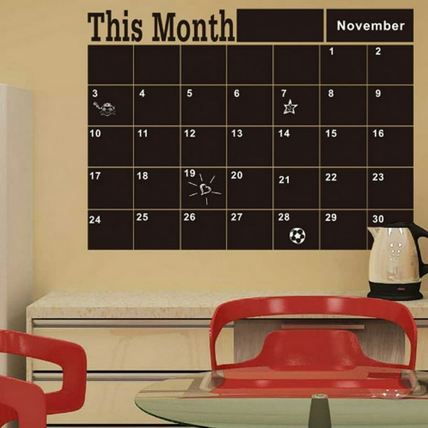 Vinil Pizarrón Organizador Calendario Mensual Oficina+plumón Dara Baby Syene VinDe105
