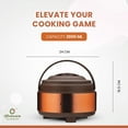 thumbnail image 3 of Oliveware Glory Puff Insulated Casseroles, Stainless Steel, Sturdy Base, Keeps Chapati, Food Curry, Easy to Carry, Set of 2-2000ml (Copper), 3 of 5