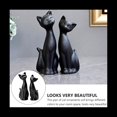 thumbnail image 3 of Estatuilla Negra Pareja Animal de CeráMica Escultura Abstracta Adorno Decoraciones para Sala de Estar 2 Piezas, 3 of 5