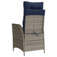 thumbnail image 5 of vidaXL Reclining Garden Chairs 2 pcs with Footrest Grey Poly Rattan, 5 of 5