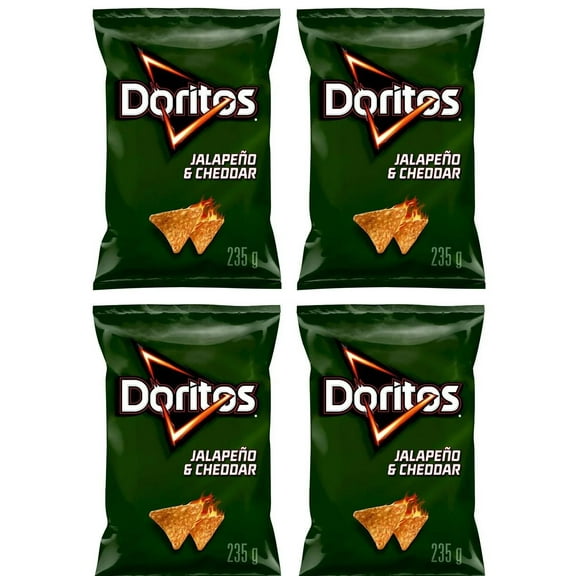 Doritos Jalapeno & Cheddar Flavored Tortilla Chips, 235g (4 Pack)