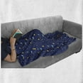 thumbnail image 5 of Space Soft Flannel Fleece Throw Blanket, Galaxy Shooting Stars Planets Kids Spaceship Comet Moon Children Fantasy, Cozy Plush for Indoor and Outdoor Use, 70" x 90", Orange and Dark Blue, by Ambesonne, 5 of 5