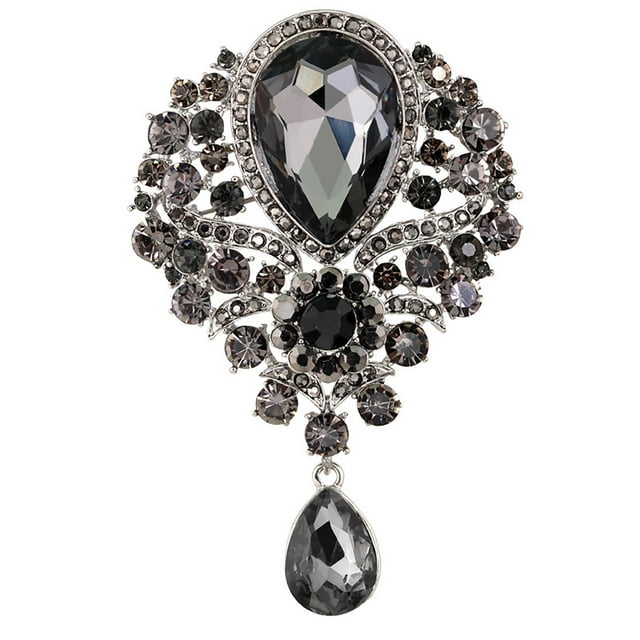 European And American Luxury Banquet Jewelry Fashion Diamond Water Drop Brooch