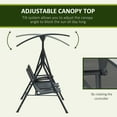 thumbnail image 3 of Outsunny 2 Person Porch Swing with Canopy, Storage Table, Cup Holder, Gray, 3 of 9