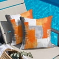 thumbnail image 5 of Burnt Orange Grey Oil Painting Pillow Covers 16x16 Inch, Abstract Modern Geometric Linen Pillowcase with Invisible Zipper, Decorative Throw Pillow Covers Cushion Case for Couch Sofa Bed Living Room, 5 of 9