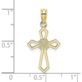 thumbnail image 4 of Solid 10K Yellow Gold Cut-Out and Flat Cross W/Flower Charm - 16.8mm, 4 of 6