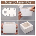 thumbnail image 3 of 50 Pcs 4x4x2.5 Inch Bakery Boxes with Window, White Cookie Boxes for Gift Giving, Treat Box for Desserts, Macarons, Donuts, Pastries, 3 of 7