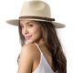 thumbnail image 1 of Womens Mens Wide Brim Straw Panama Hat Fedora Summer Beach Sun Hat UPF Straw Hat for Women, 1 of 5