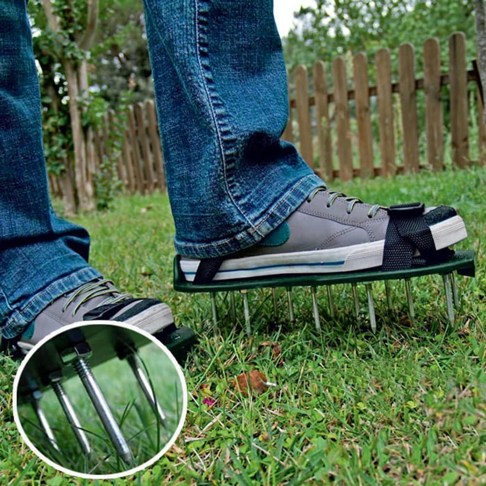 Lawn Aerator 1 Pair Durable Garden Yard Grass Cultivator Scarification Lawn Aerator Sandal Nail Shoes Multi-functional Practical Tool