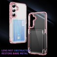 thumbnail image 3 of Decase Transparent Wallet Case for Samsung Galaxy S25,Wallet Case with Card Holder Kickstand Card Holder Clear Hard+PC Soft TPU Hybrid Shockproof Cover for Samsung Galaxy S25 Phone Case,Pink, 3 of 7