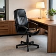 thumbnail image 1 of Silla Ejecutiva | Soporte Lumbar | Base Giratoria con 5 Ruedas | Negro，60x 65x 59,5 centimeters, 1 of 8