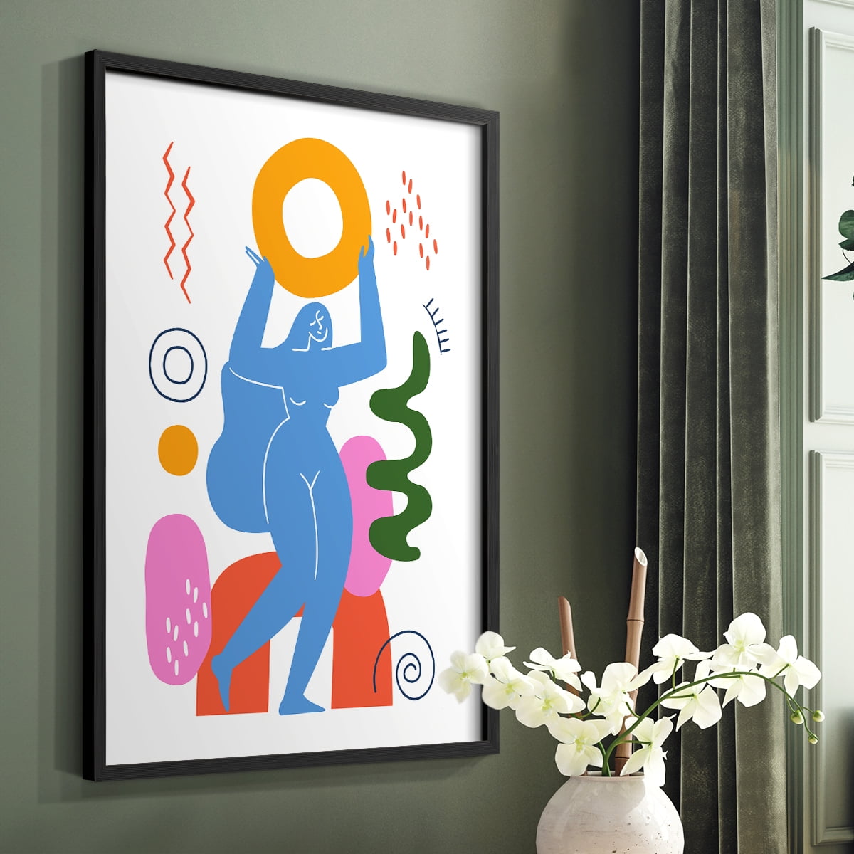 Matisse CDLVII in Black Solid Wood Framed Print No Nail Hanging