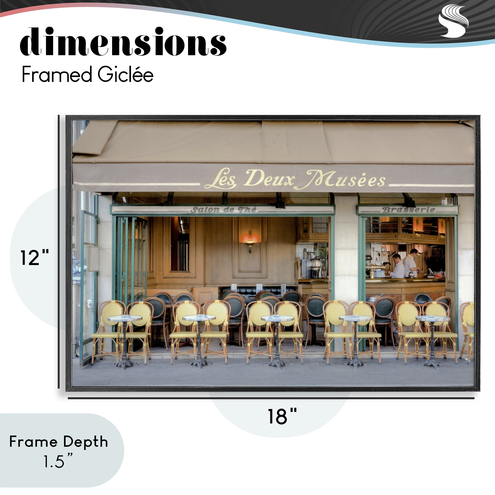 Stupell Industries Parisian Outdoor Seating Cafe Black Framed Giclee Art, design by Alan Blaustein