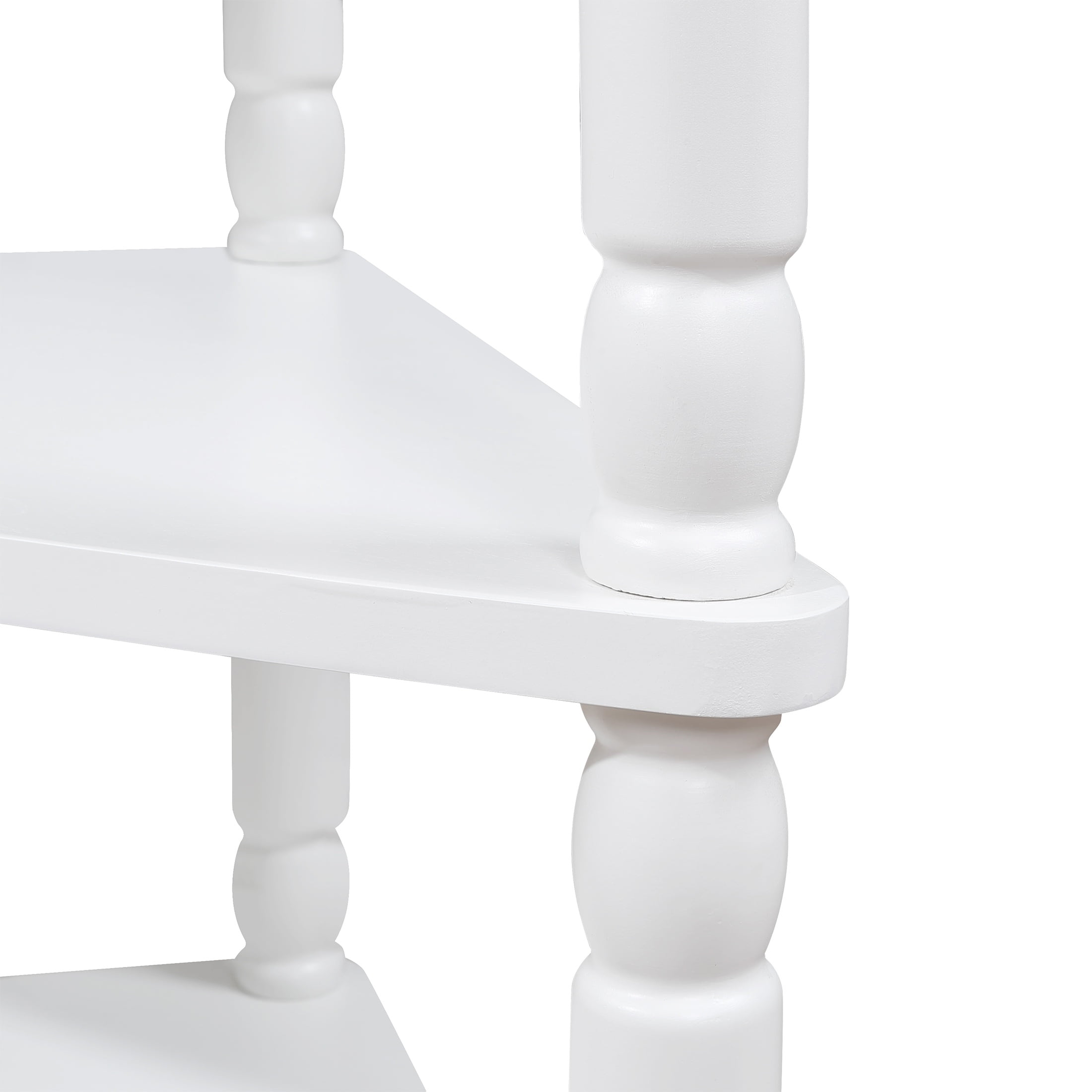 PORKISS Small Triangle Corner Table, End Table Side Table with 1 Drawer Solid Wood Legs, Console Table for Small Spaces/ Living Room, White #1