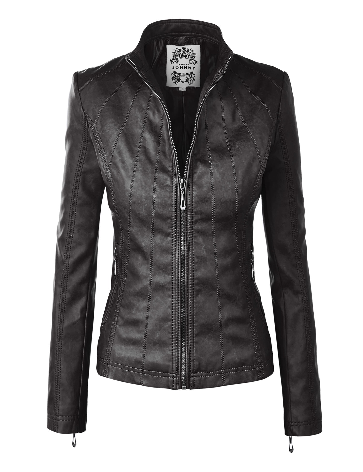 The Drop Women's Heather Faux Leather Moto Jacket