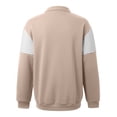 thumbnail image 5 of KHONTS Men's Quarter Zip Sweatshirt Loose Fit Western Fashion Long Sleeve Work Lightweight Casual Pullover Tops Khaki XXXL, 5 of 5