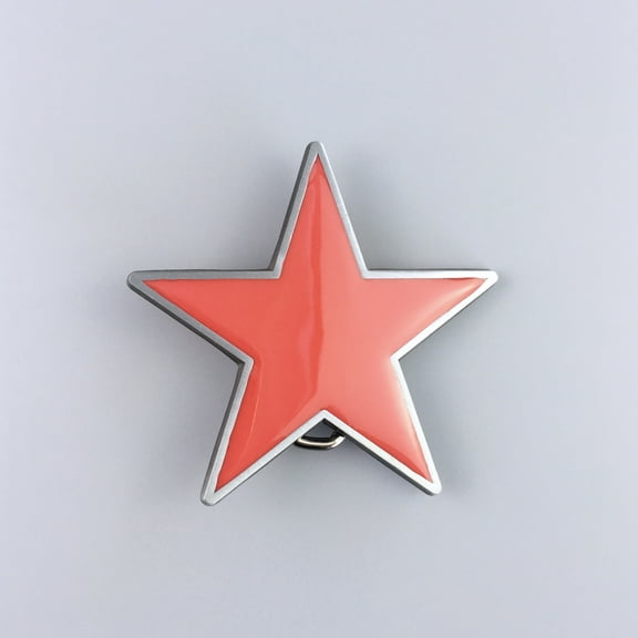 Vintage Style Red Enamel Star Belt Buckle Gurtelschnalle Boucle de ceinture