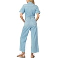 thumbnail image 2 of JOE'S Jeans womens  Denim Trucker Ss Wide Leg Jumpsuit, xs, 2 of 4