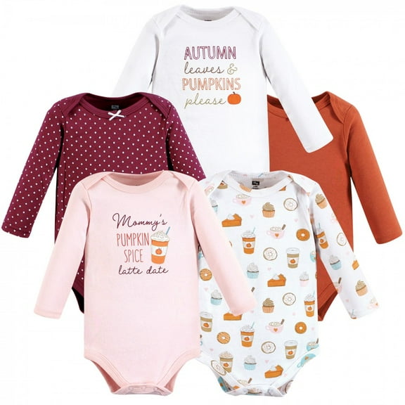Hudson Baby Cotton Long-Sleeve Bodysuits, 5-Pack, Newborn- 24 Months