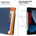 thumbnail image 6 of iPad 10th Generation Case 2022, iPad 10.9 Inch Case with Built-in Pencil Holder, Folio Stand Protective Leather Case Cover with Hand Strap, Auto Sleep/Wake, Multiple Viewing Angles, Blue/Brown, 6 of 7