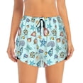 thumbnail image 2 of Balery Sea Shells 2 Pantalones cortos deportivos para mujer con forro y dos bolsillos, elásticos, para entrenamiento, gimnasio, yoga-Medium, 2 of 7