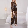 thumbnail image 3 of Honeii Sunset Sunflower Cow print Women's Pajama Sets Long Sleeve Button Down Sleepwear Nightwear Soft Pjs Lounge Sets-X-Large, 3 of 7