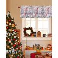 thumbnail image 3 of Pink Snowman Christmas Valances for Windows, Xmas Floral Tree Snowflake Rod Pocket Valance Short Window Treatments Curtains for Kitchen Bathroom Bedroom Decor, 56 x 16 In, 3 of 9