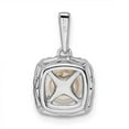 thumbnail image 3 of Auriga 14K White Gold Lab Grown Diamond and Pearl Pendant for Women (L-12mm, W-10.8mm), 3 of 6