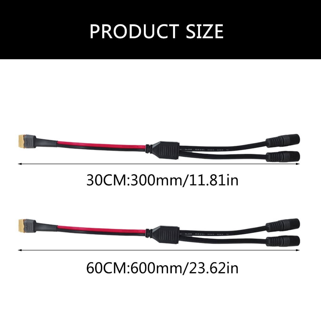 Zeiwohndc XT60 to Double DC7909 Female Extension Cable for Solar Energy Systems