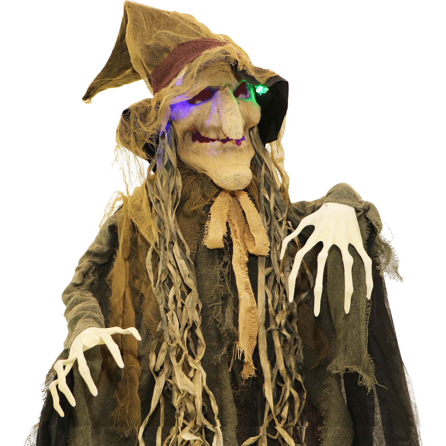 Haunted Hill Farm 6-Ft. Standing Scarecrow Witch Halloween Prop 
