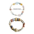 thumbnail image 5 of FENOHREFE 2pcs Elastic Best Friend Handchain Handmade Ceramic Bead Bracelet Rabbits Charm Beaded Wristchain Party Accessory, 5 of 7