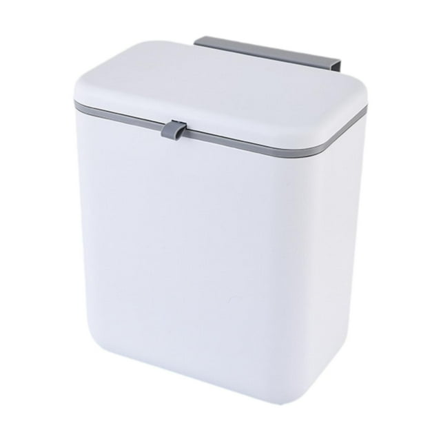 jifeng Hanging Trash Bin with Inner Bucket Garbage Can Kitchen Waste Basket Stylish White