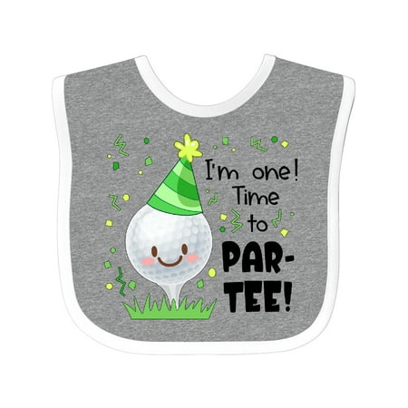 

Inktastic I m One! Time to Par-Tee! Golf First Birthday Gift Baby Boy or Baby Girl Bib