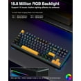 thumbnail image 3 of Restored AULA F87 Wireless Mechanical Keyboard, 75% TKL Custom Hot Swappable Gaming Keyboards with PBT Keycaps, Pre-lubed Greywood Switches, RGB Backlit Creamy Keyboard, 3 of 9