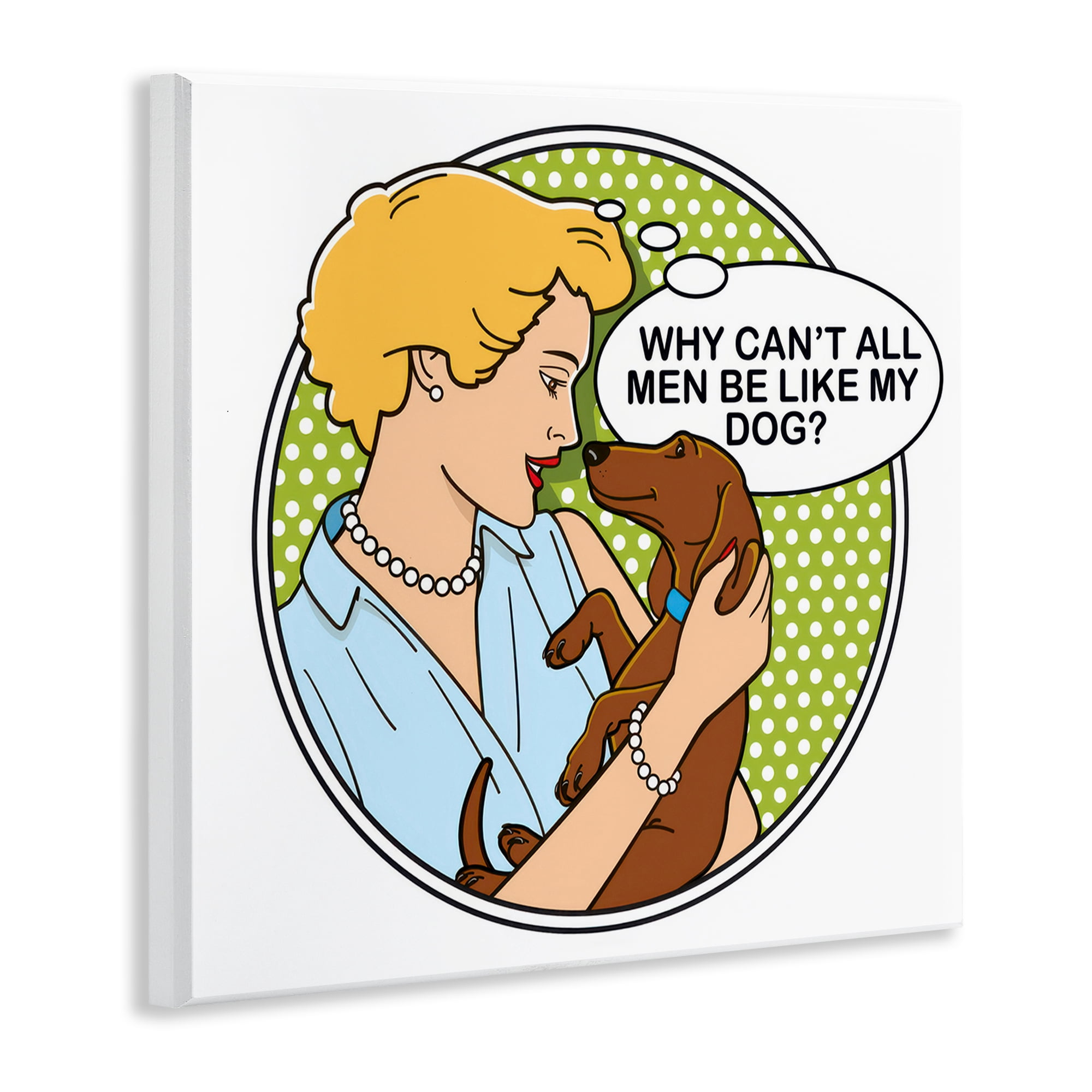 Stupell Industries Funny Men & Dogs Animals Painting Unframed Art Print Wall Art, 12 x 12