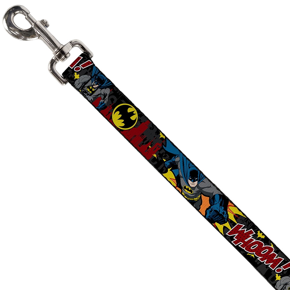 DC Comics Pet Leash, Dog Leash, Batman In Action Whoom Red Skyline, 4 Feet Long 1.0 Inch Wide