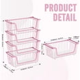 thumbnail image 2 of 4 Pcs Stackable Wire Baskets for Pantry Organizers and Storage,Vegetable Fruit Basket for Countertop,Kitchen Storage Metal Baskets,Produce Potato Onion Storage Bin,Black, 2 of 15