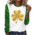 thumbnail image 2 of YWDJ Green Womens Plus Size Tops Long Sleeve St Patricks Day Plus Size with Crew Neck Polyester Casual St. Patricks Day Blouse Tops for Irish Themed Gifts M, 2 of 4