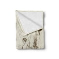 thumbnail image 2 of Vintage Woman Soft Flannel Fleece Throw Blanket, 2 Women Posing in Front of a Nostalgic Camera for Taking Photographs, Cozy Plush for Indoor and Outdoor Use, 50" x 60", Beige and Sepia, by Ambesonne, 2 of 6
