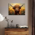 thumbnail image 5 of WFSposter Highland Cow Sunflower Wall Art Scottish Cow Poster Picture Sunflower Flowers Field Canva Print Cute Farm Cow Painting For Living Room Bedroom Home Office Wall Decor Framed, 5 of 6