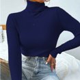 thumbnail image 4 of MESSUEN Turtleneck Sweater Women Lightweight Sweaters for Women Pull Over Sweaters Womens Women's Tops Sleeveless Tshirts for Women Tops Casual Womens Sweaters Navy XL, 4 of 6