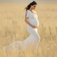 thumbnail image 2 of gakvov Maternity Dress For Photoshoot Savings Clearance Items!Women Pregnants Photography Props Off Shoulder Sleeveless Maternity Solid Dress, 2 of 4