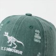 thumbnail image 7 of CAUYDY Kids Boy Dinosaur Washed Baseball Cap Toddler 4T 5T 6T 7T 8T Baby Boys Embroidered Distressed Baseball Cap Cartoon Childrens Hat (Sizes 3-8 Years,F02-Green), 7 of 7