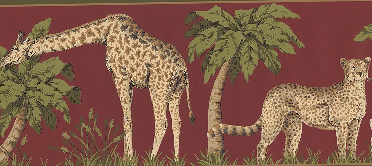 878184 Jungle Animals Wallpaper Border - Walmart.com