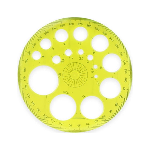 Inteprter Color aleatorio para oficina en casa, transportador de 360 grados, dibujo, regla redonda multifuncional, plantilla circular, Suministros de escritura y corrección